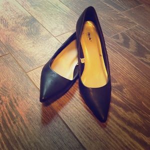 Dark Brown kitten heel pointed toe shoes